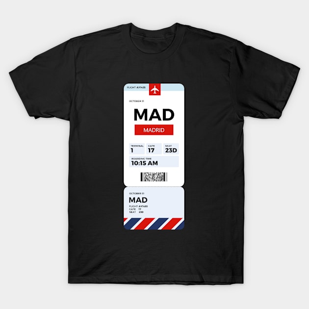 Madrid boarding pass T-Shirt by MBNEWS